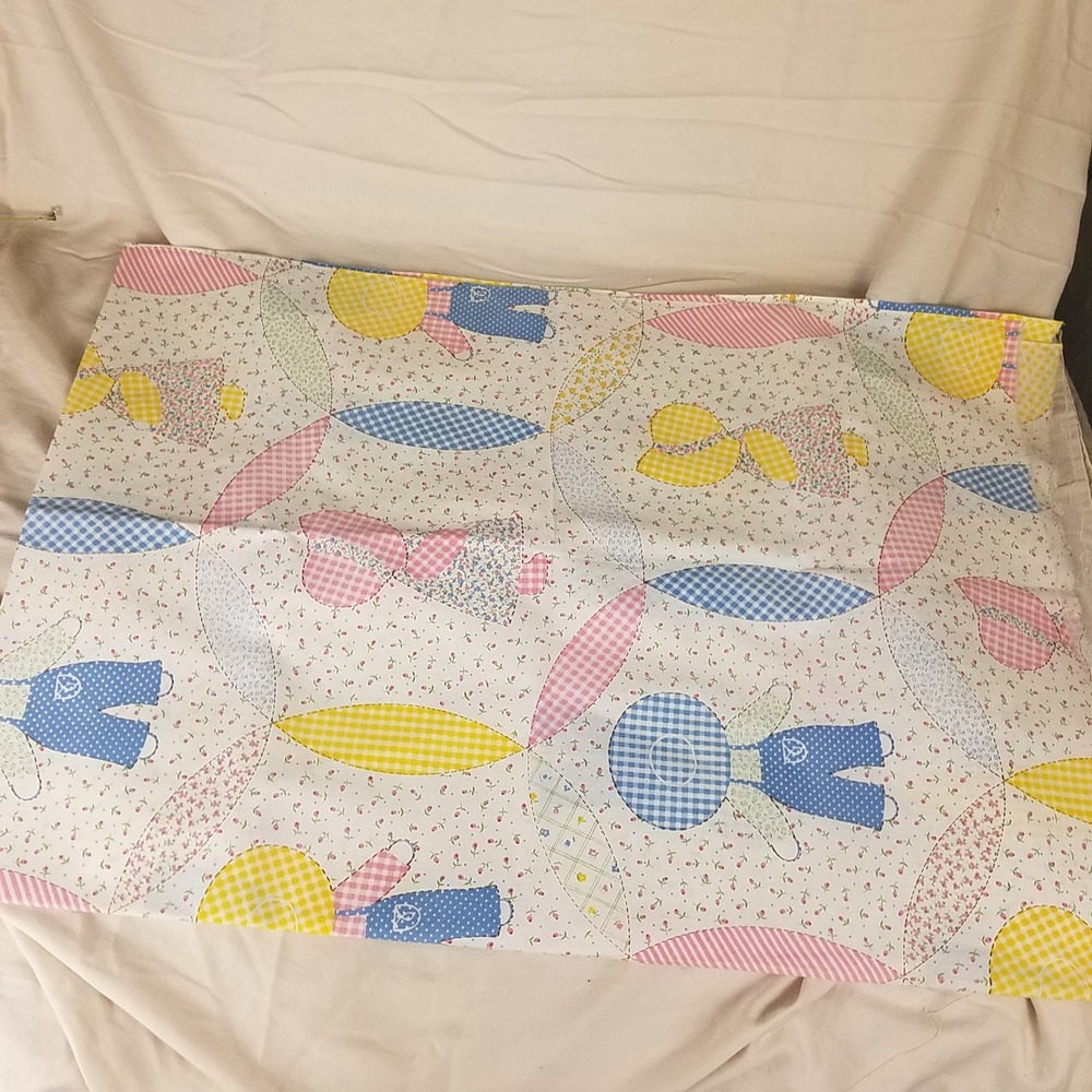 Vintage Cotton Fabric 64x46 Multicolor Excellent Sunbonnet‎ Sue Gingham
